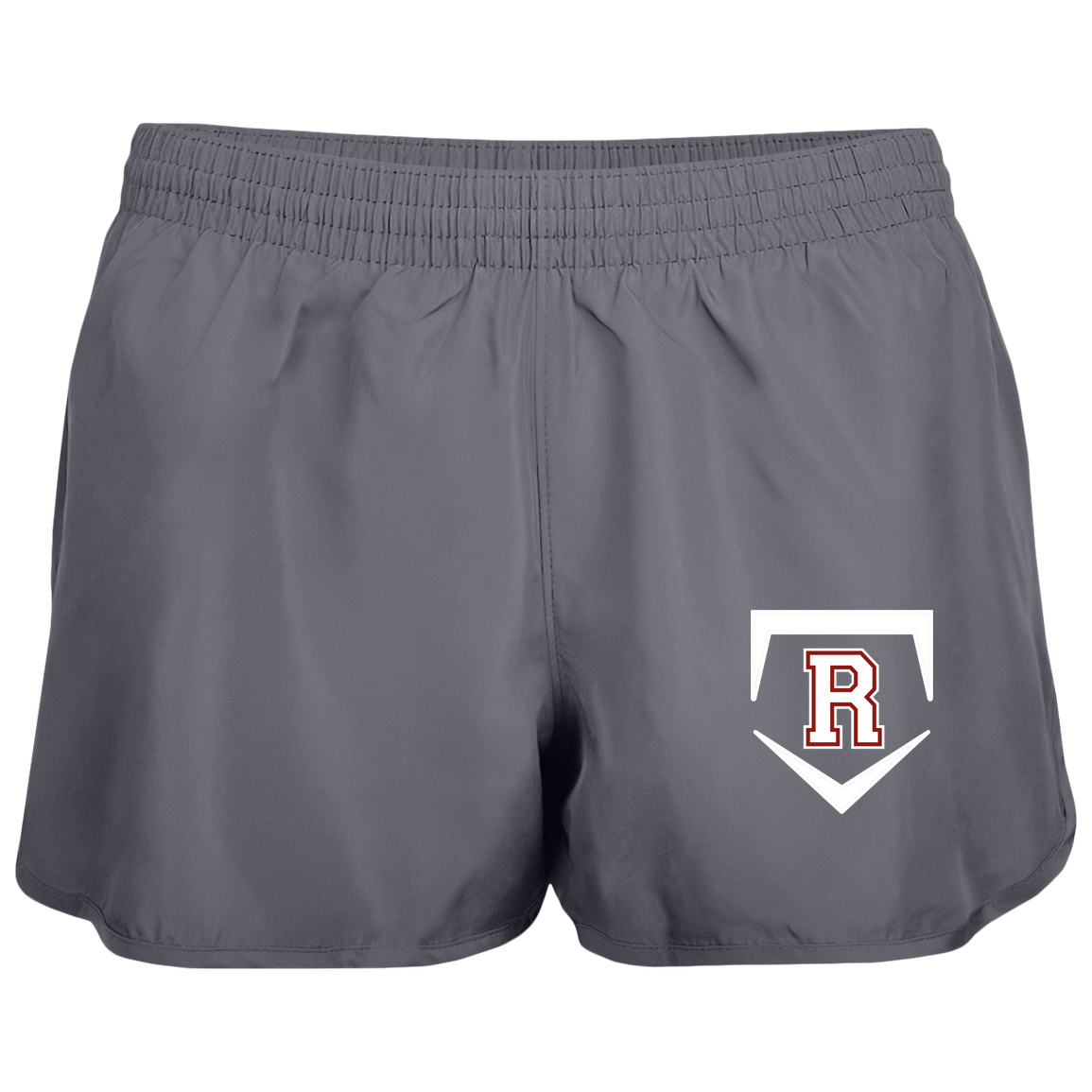 rally-softball-rally-base-original-white-augusta-ladies-wayfarer-running-shorts — Graphite — Front — source sha256 52ba03e13175ed88fba3a7e9d8d47060ce997aab6d241d4c53ac11372851c3f6 — Color position 2