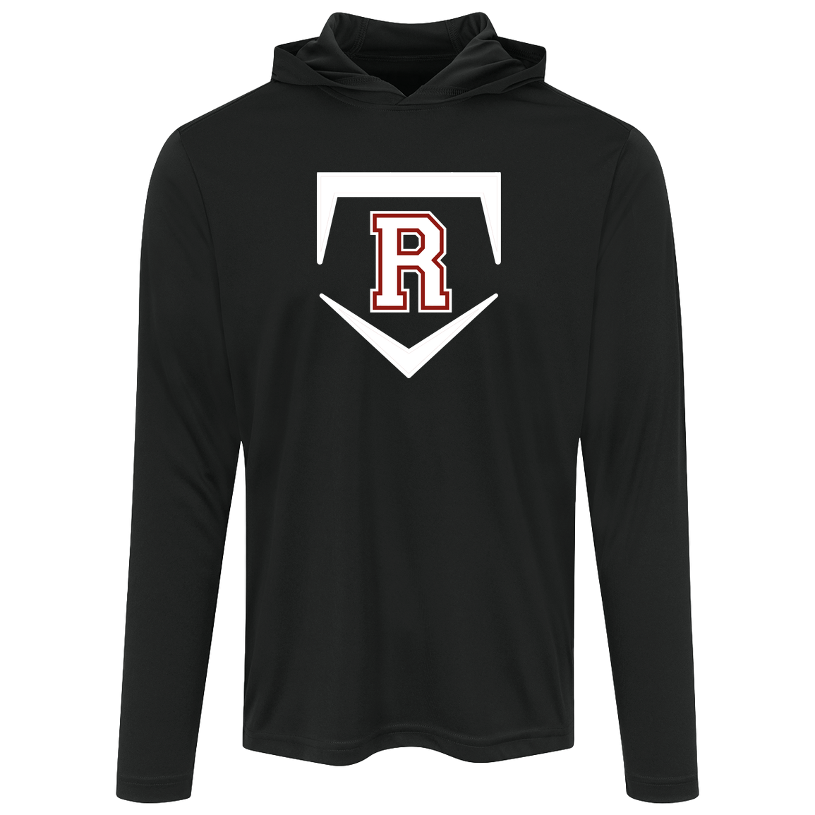 rally-softball-rally-base-original-white-sport-tek-mens-competitor-hooded-tee — Black — Front — source sha256 53bafa6b1f59ed8eae2da041ce116840b465aef96e96a21d705fd8b23997dc45 — Color position 1