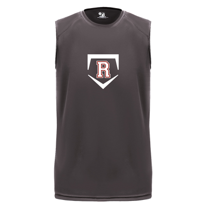 rally-softball-rally-base-original-white-badger-b-core-sleeveless-performance-tee — Graphite — Front — source sha256 56d76c03e950b4c71cadc49dc5aab6ca65f9f0159a3d0854552a9792c2623536 — Color position 2