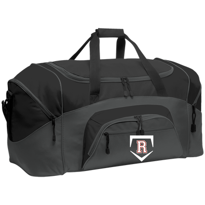 rally-softball-rally-base-original-white-port-company-sport-duffel — Dark Charcoal/Black — Front — source sha256 67278438a16c61d5e3bc26b996fce0ccfa8e39206fc84132f8ec2c2b1a0caaf8 — Color position 2