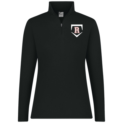 rally-softball-rally-base-original-white-c2-womens-1-4-zip-pullover — Black — Front — source sha256 727134810a019bdc3eb571eb6ab8f463ce1d8c25a86fbcc047e020d422ac5d9b — Color position 1