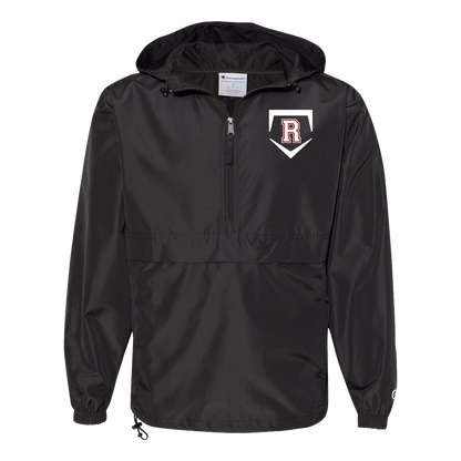 rally-softball-rally-base-original-white-champion-unisex-packable-anorak-jacket — Black — Front — source sha256 7f06e76832ce8264d4df2d33e334f4802e2c2bcbe5f874946ff332d3297781ea — Color position 1