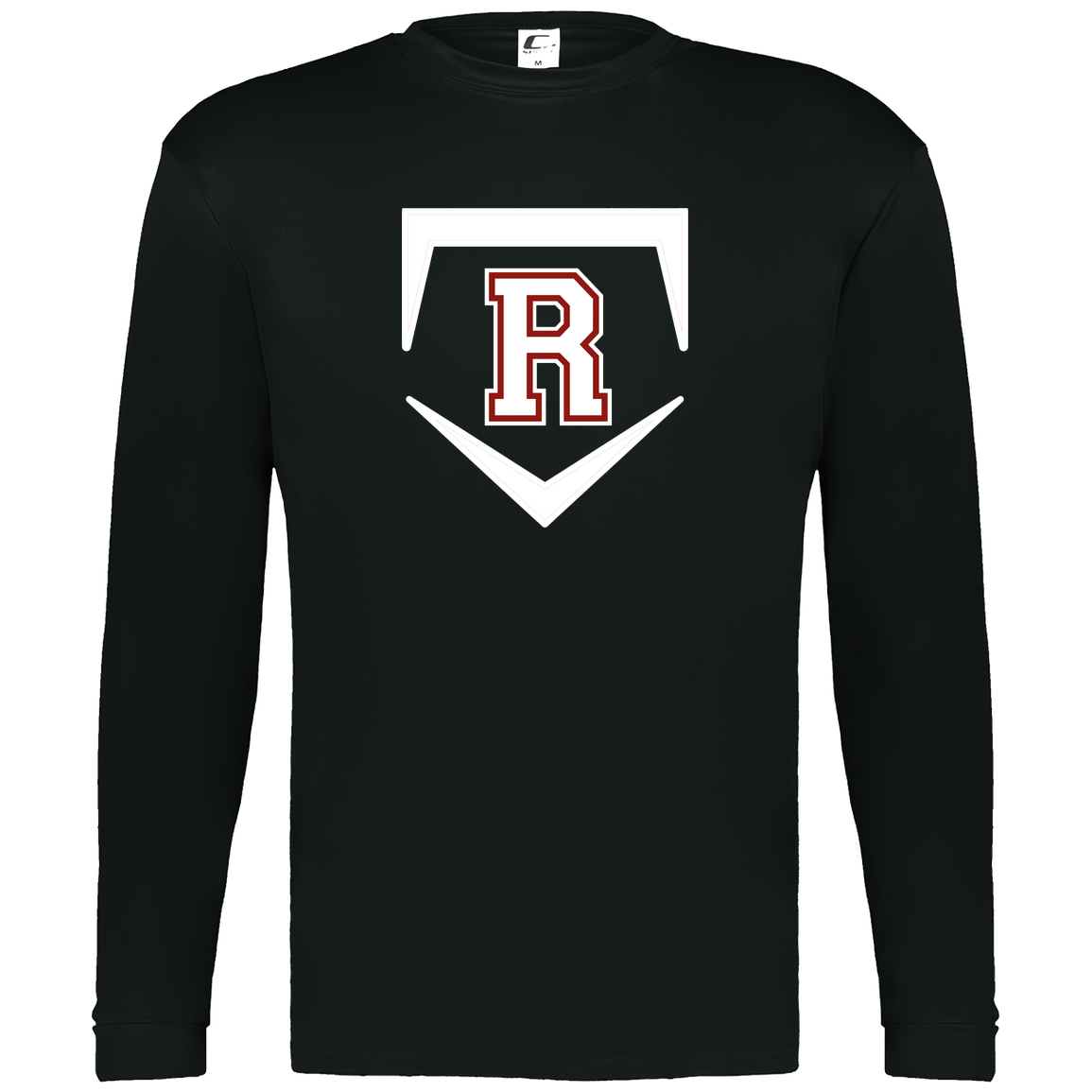 rally-softball-rally-base-original-white-c2-mens-performance-long-sleeve-tee — Black — Front — source sha256 89a2e078cb2199e86ed6e8196c07dd919d631a43a501a49b928f342e71a1b297 — Color position 1