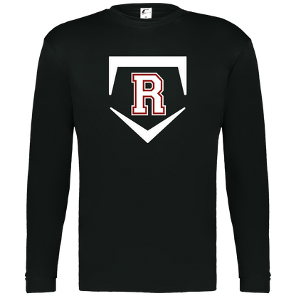 rally-softball-rally-base-original-white-c2-mens-performance-long-sleeve-tee — Black — Front — source sha256 89a2e078cb2199e86ed6e8196c07dd919d631a43a501a49b928f342e71a1b297 — Color position 1