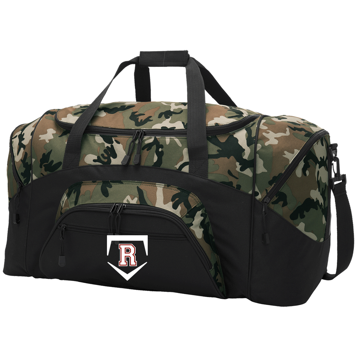 rally-softball-rally-base-original-white-port-company-sport-duffel — Black/Camouflage — Front — source sha256 97e0e909488b2124706146e5e19b402203dffef15583b81fdd97ed7dc6197cc0 — Color position 3