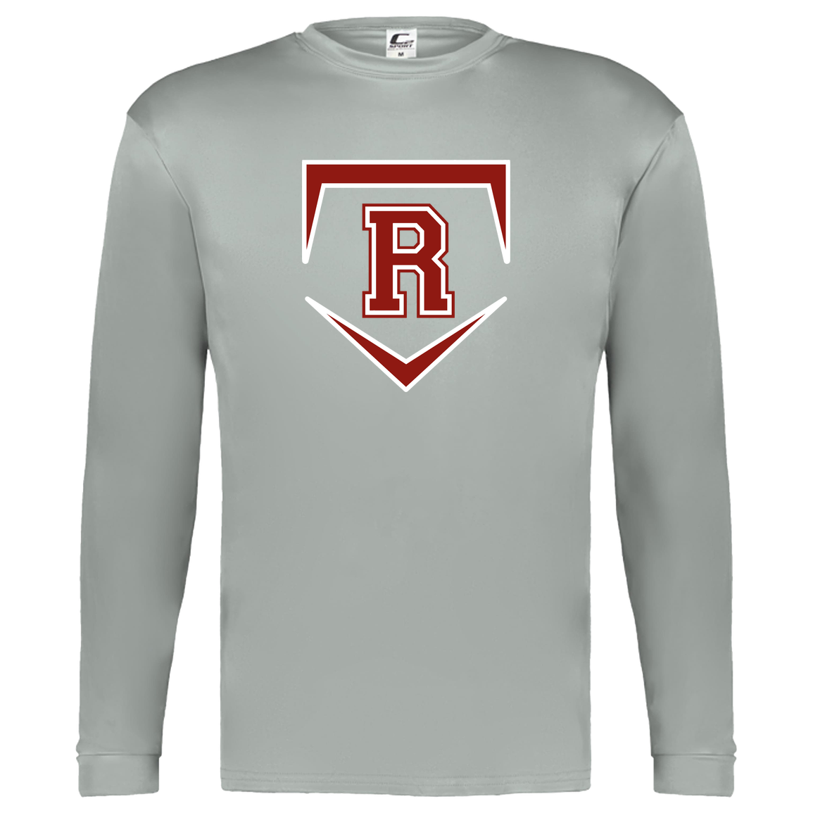 rally-softball-rally-base-original-c2-kids-performance-long-sleeve-tee — Silver — Front — source sha256 a6dcb15bce2a87ea7b83792ade37689cded0b9438dd24a1d86b86a2e44035a9f — Color position 3