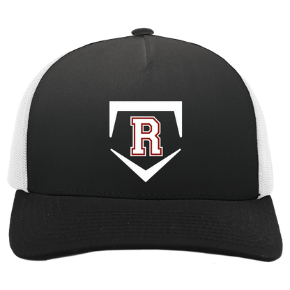 rally-softball-rally-base-original-white-pacific-headwear-5-panel-trucker-snapback-cap — Black/White — Front — source sha256 b84fc9de762ce31f4ad78c1e9a0f4453639253fb7fbc93519ec84261e13ae5a7 — Color position 3