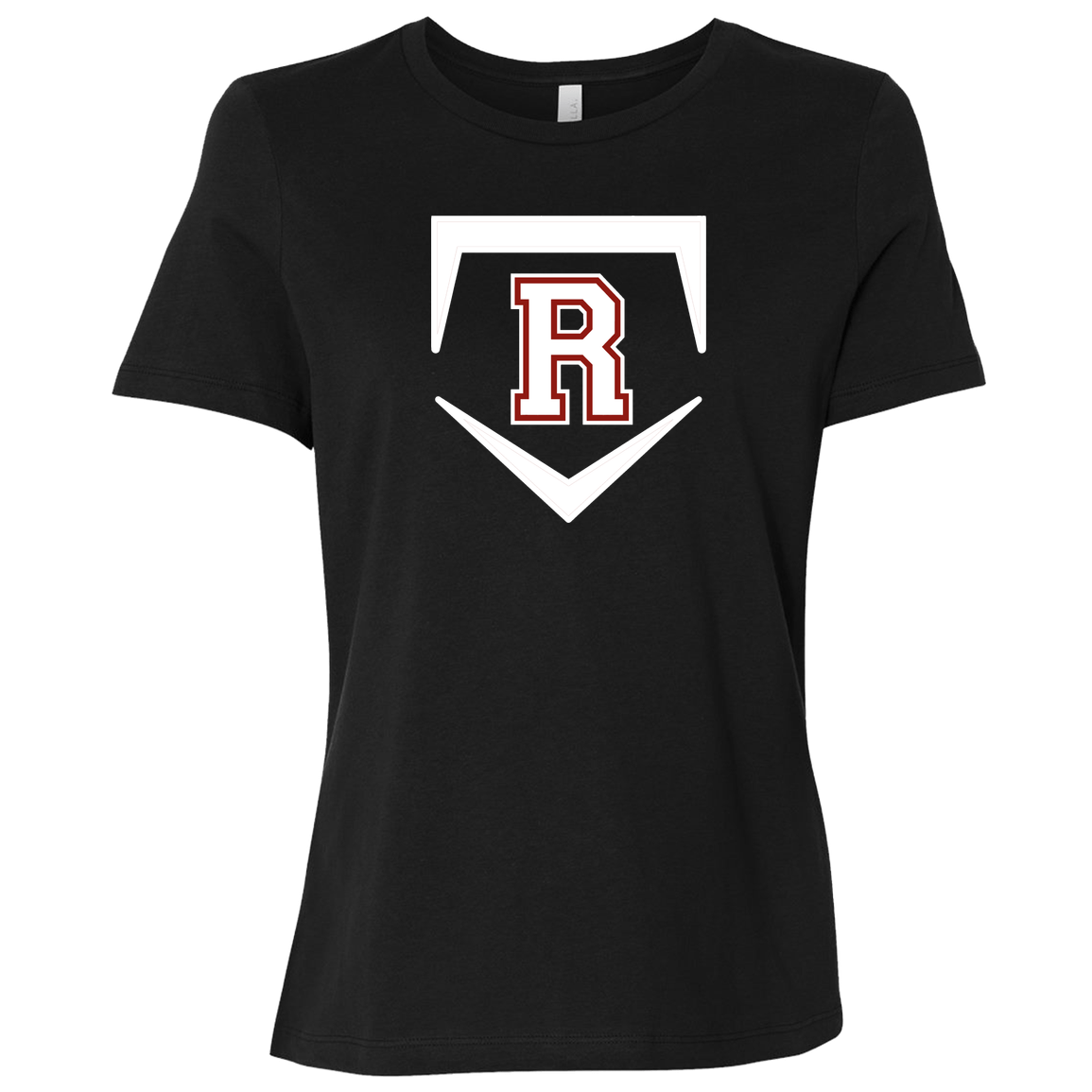 rally-softball-rally-base-original-white-bella-canvas-ladies-relaxed-jersey-short-sleeve-t-shirt — Black — Front — source sha256 c4b429ceeecee73ee8ef1c720e8cc5ac5135269e9ca9c4be324405aaecc976f4 — Color position 1