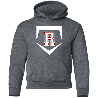 rally-softball-rally-base-original-white-gildan-youth-pullover-hoodie — Dark Heather — Front — source sha256 c7b026542b5683009f05b2896f3ec4fe79f3971634463c537504615d79d1be32 — Color position 2