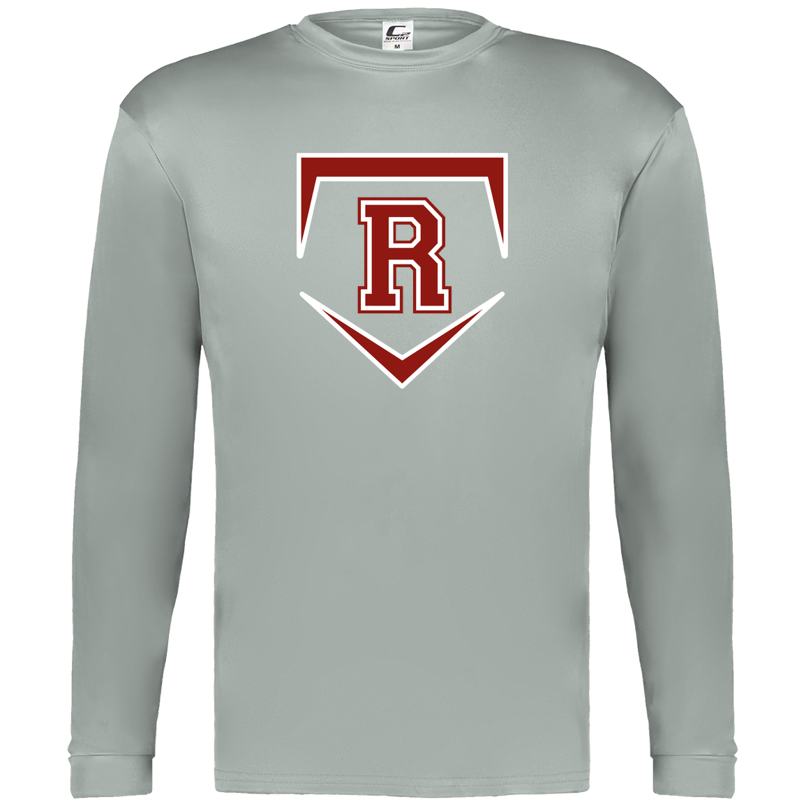 rally-softball-rally-base-original-c2-mens-performance-long-sleeve-tee — Silver — Front — source sha256 cf83a16d11b010b07c3468a8c21e26c014a586a35a190d6879669e2c0c57774c — Color position 3