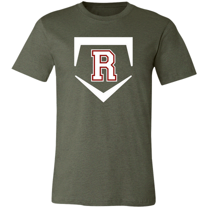 rally-softball-rally-base-original-white-bella-canvas-unisex-jersey-short-sleeve-t-shirt — Heather Military Green — Front — source sha256 d874c0df47413b50409a0108e8be89092498085637916cf1e204666481220a98 — Color position 1