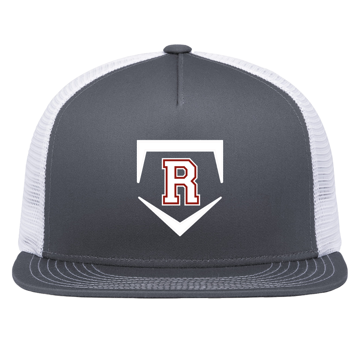 rally-softball-rally-base-original-white-pacific-headwear-d-series-5-panel-trucker-snapback-cap — Graphite/White — Front — source sha256 fa093ac45f09995425e80b521e9be1c8d299c328072b7334f23cd8ebb4a317ef — Color position 4