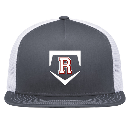 rally-softball-rally-base-original-white-pacific-headwear-d-series-5-panel-trucker-snapback-cap — Graphite/White — Front — source sha256 fa093ac45f09995425e80b521e9be1c8d299c328072b7334f23cd8ebb4a317ef — Color position 4