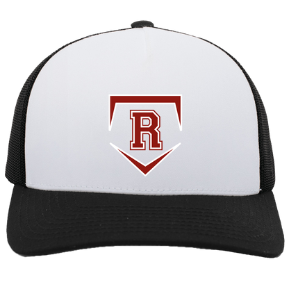 rally-softball-rally-base-original-pacific-headwear-5-panel-trucker-snapback-cap — White/Black — Front — source sha256 fb465cbc2bb01bb391bde9927e72e1bf21e48200775cc4f643a0affb119c6dbf — Color position 5
