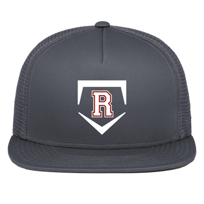 rally-softball-rally-base-original-white-pacific-headwear-d-series-5-panel-trucker-snapback-cap — Graphite — Front — source sha256 fbbb2d73e88d3cb9d2092e282e6b0808adbad9018a2d5625cdb485cbbdd02a6d — Color position 3