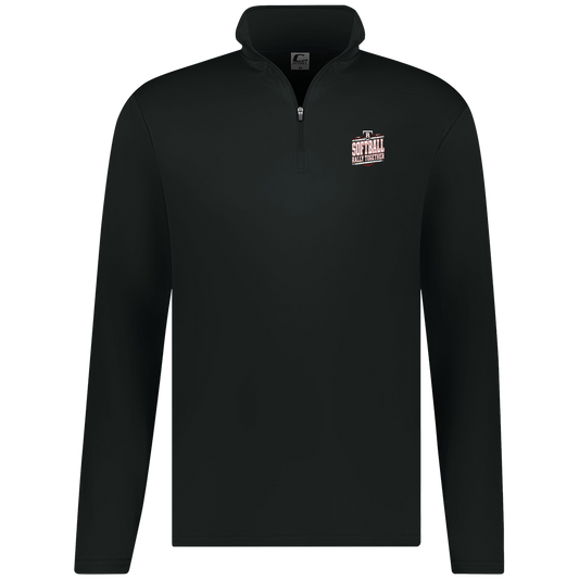 rally-softball-rally-base-rally-together-white-c2-mens-1-4-zip-pullover — Black — Front — source sha256 72acf4da9163192d6350b6c0e45abeecc0137394a51355f4a066ee352d6b3d61 — Color position 1