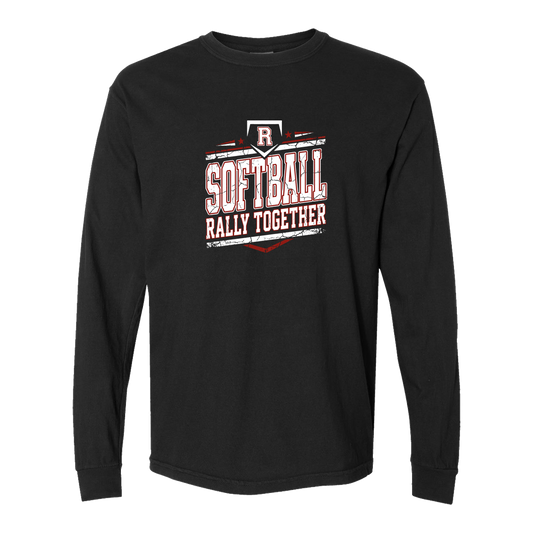 rally-softball-rally-base-rally-together-white-comfort-colors-adult-heavyweight-long-sleeve-tee — Black — Front — source sha256 f4f3d73bce3b3a802bf09754a494773d0af94de3c2e46266a35dbeddee99bb63 — Color position 1