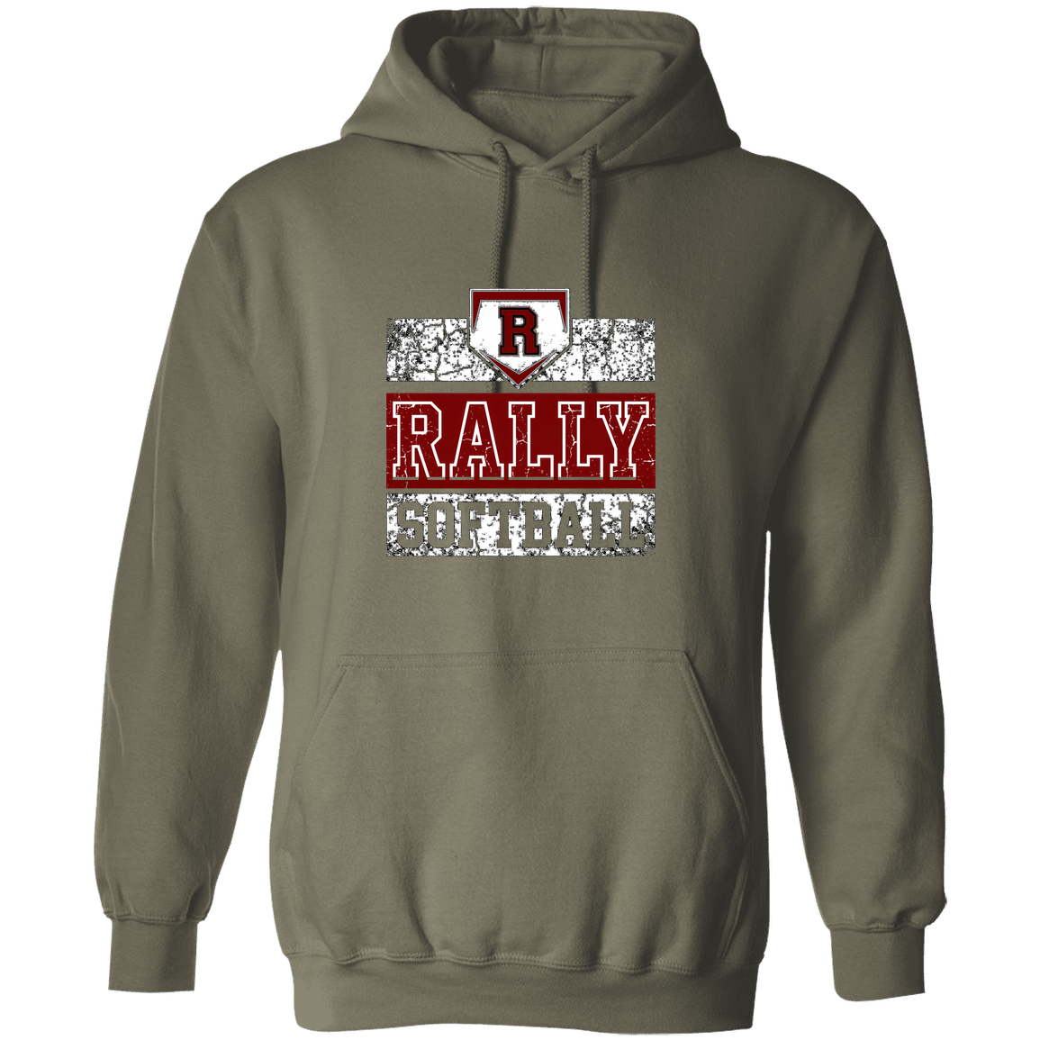 rally-softball-rally-base-softball-blocks-white-gildan-pullover-hoodie — Military Green — Front — source sha256 58dc2548987a498799a1786e5e8dfa632c1f234ba5d1a02a1941ad1e6f67b71a — Color position 2