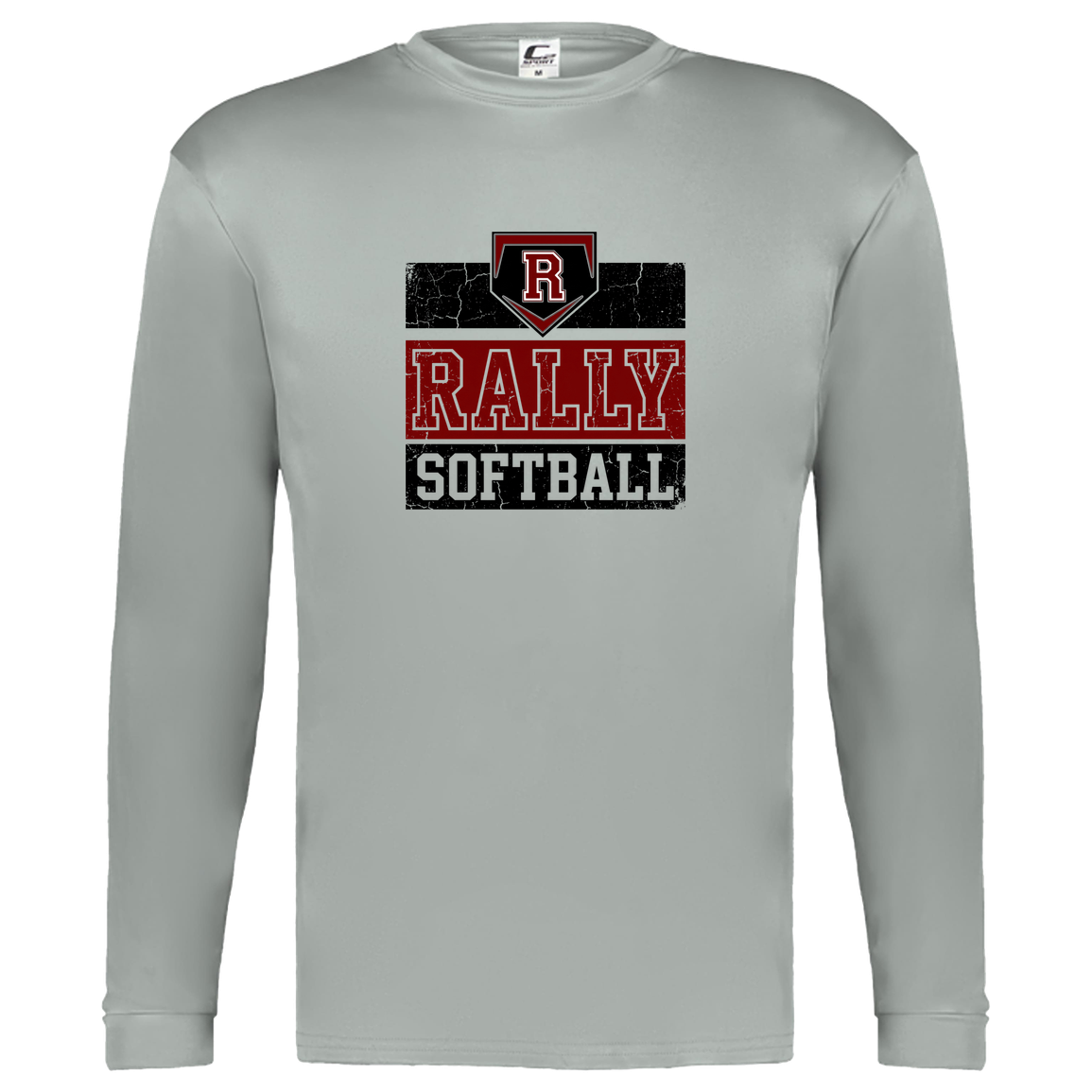 rally-softball-rally-base-softball-blocks-c2-kids-performance-long-sleeve-tee — Silver — Front — source sha256 8edeb9604e9fb09cc75200180c48c3a66ff2bddd76fb488f8b615a237f8996c7 — Color position 1