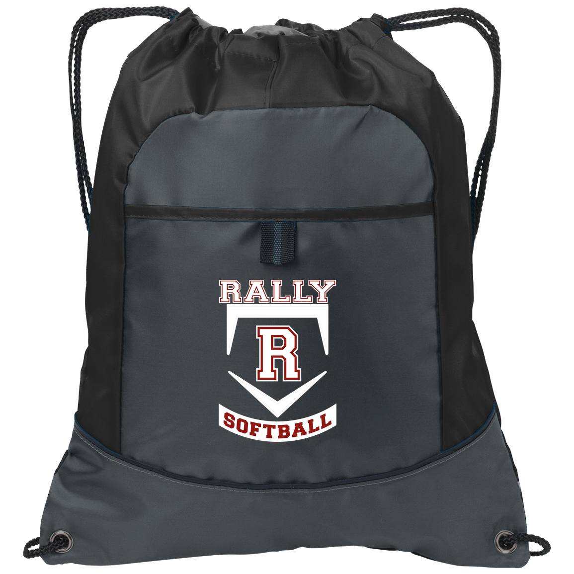 rally-softball-base-white-port-authority-pocket-cinch-pack — Deep Smoke/Black — Front — source sha256 022cf80caa76d47a75595c909373d29ce7821d88639f8bcfad9d90a6ac30fc13 — Color position 1