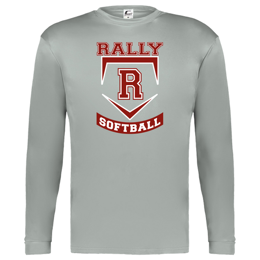 rally-softball-base-c2-kids-performance-long-sleeve-tee — Silver — Front — source sha256 0fde57b4094e2c513a9dad021cf8a907b286c559a7868e30b394cfe6de4e0d5f — Color position 3