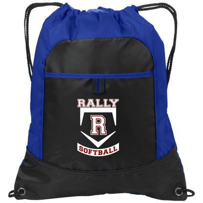 rally-softball-base-white-port-authority-pocket-cinch-pack — Black/Hyper Blue — Front — source sha256 1c25e7b7fa7d4c8b3b11e3219ee8ac3dbde64765b55334c7c92fa69150375b8a — Color position 2