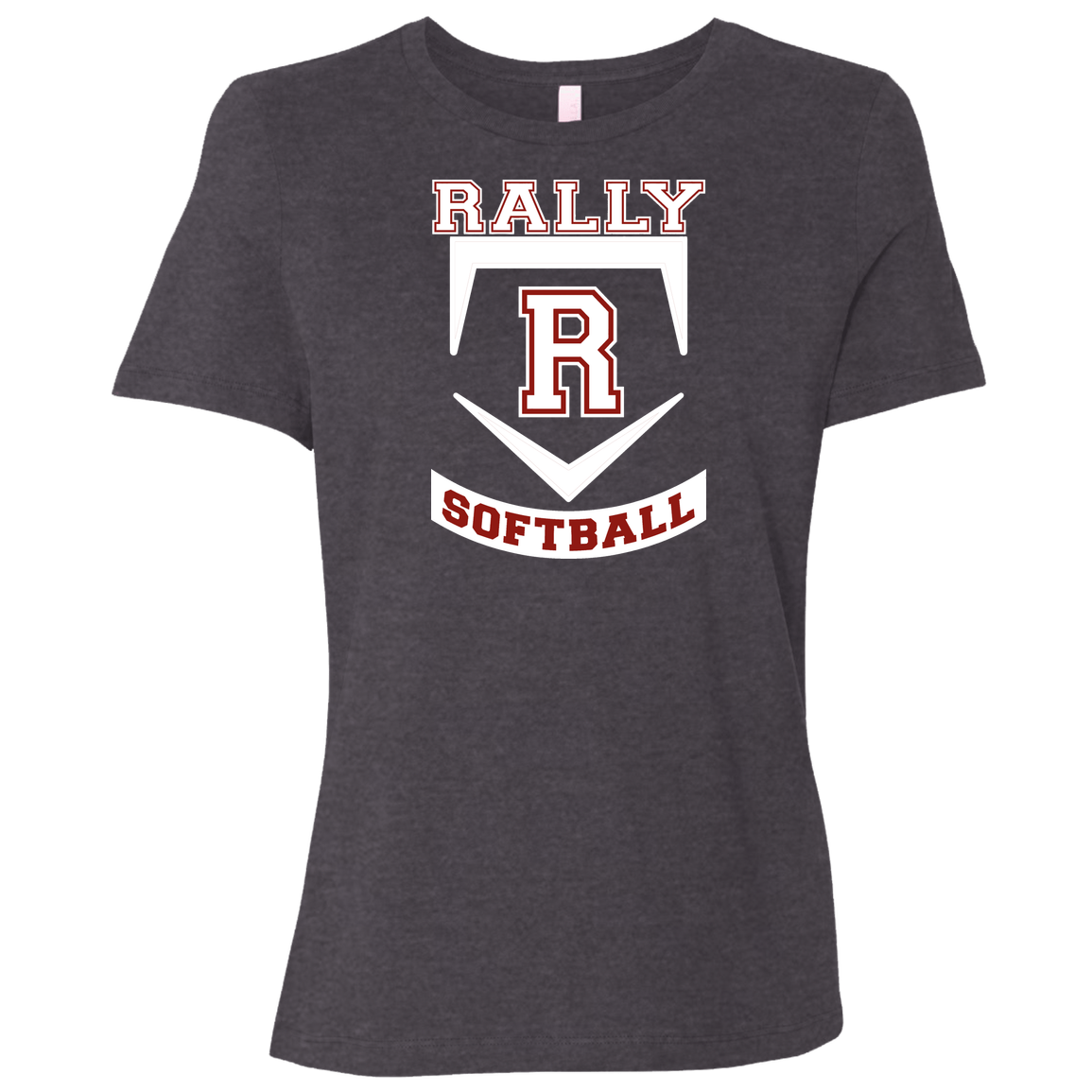 rally-softball-base-white-bella-canvas-ladies-relaxed-jersey-short-sleeve-t-shirt — Dark Grey Heather — Front — source sha256 2f67857837048f398548ddbc9b7bd95cc240df74d9924655852d006399ff4ff3 — Color position 2