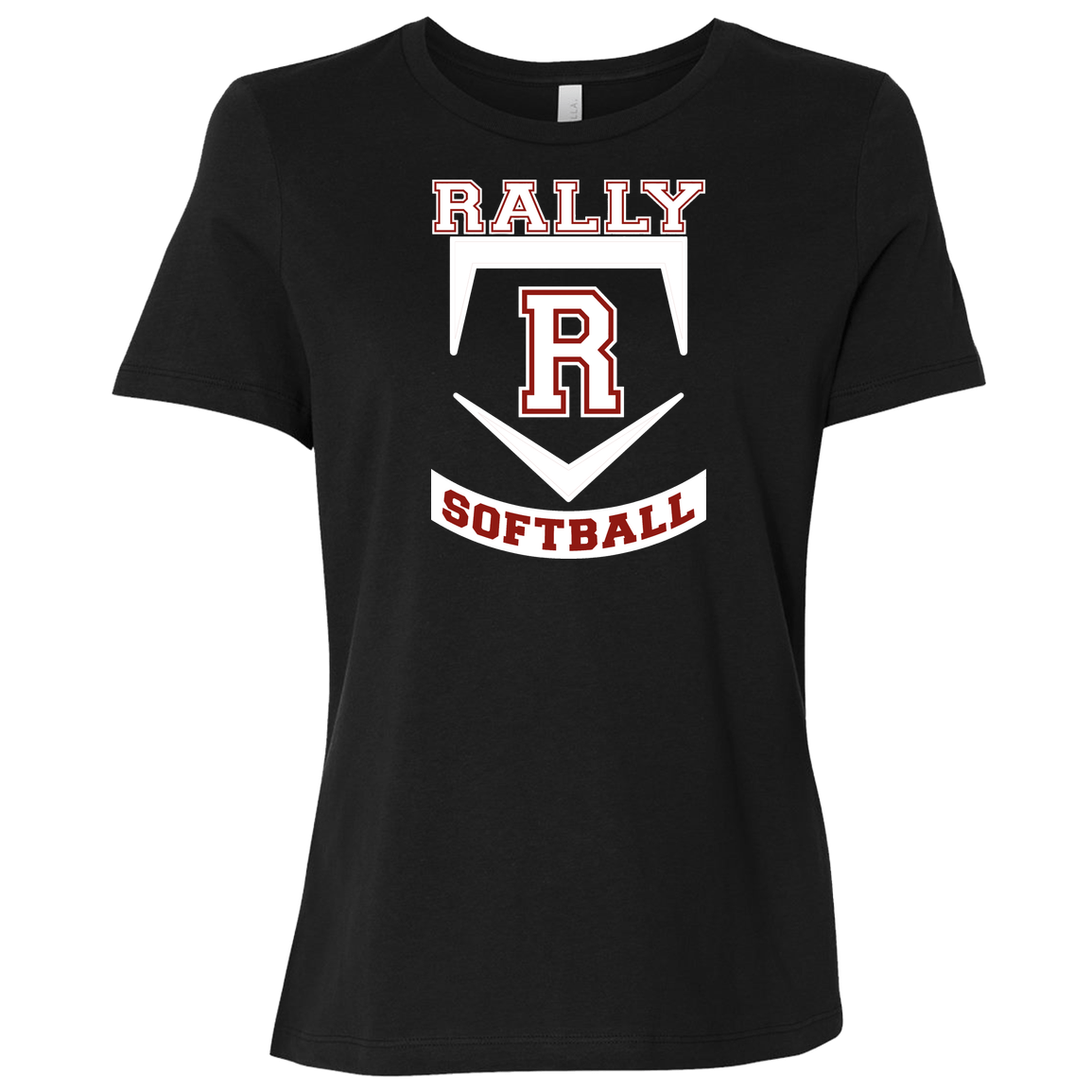rally-softball-base-white-bella-canvas-ladies-relaxed-jersey-short-sleeve-t-shirt — Black — Front — source sha256 3ea8163505494c7dad23b2869a78ad49c68f91320efd344431cbeae77b8ffed1 — Color position 1