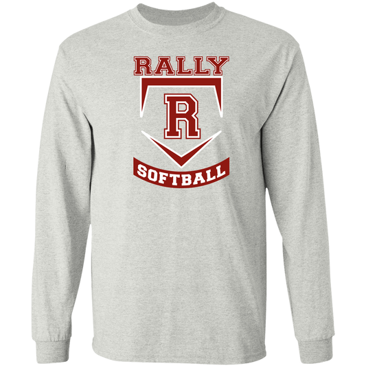 rally-softball-base-gildan-ls-t-shirt-5-3-oz — Ash — Front — source sha256 454328c9481e909646ec26be9a59a9e0f3e84fa311b97a345fd48c5ae211048f — Color position 1