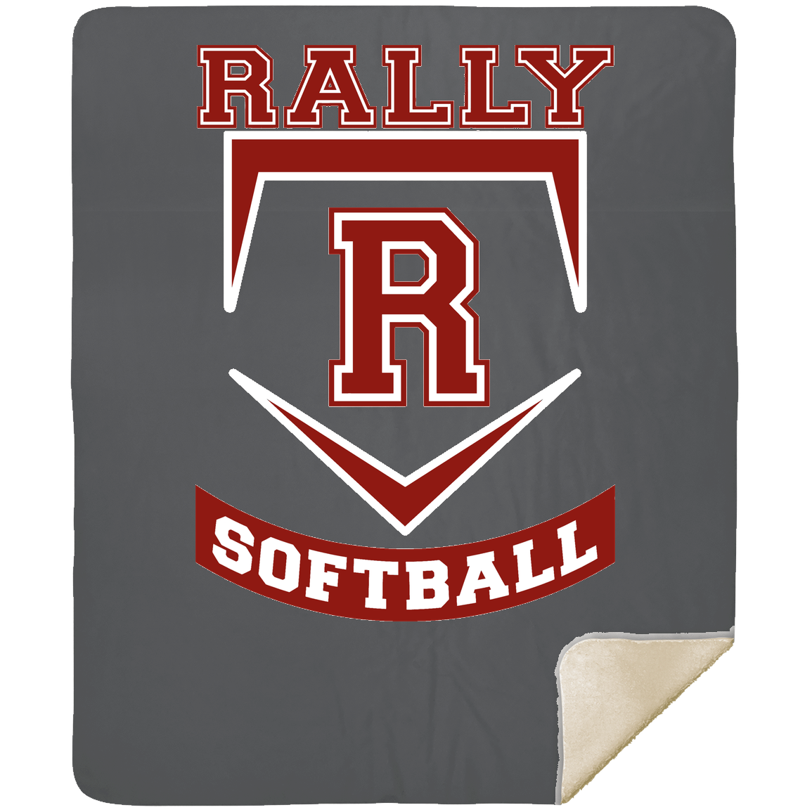 rally-softball-base-mshm-premium-sherpa-blanket-50x60 — Gray — Front — source sha256 49e600fae4c88e07423b8eb19292b18b716e87c2e386f970f68c4897156f2ff6 — Color position 3