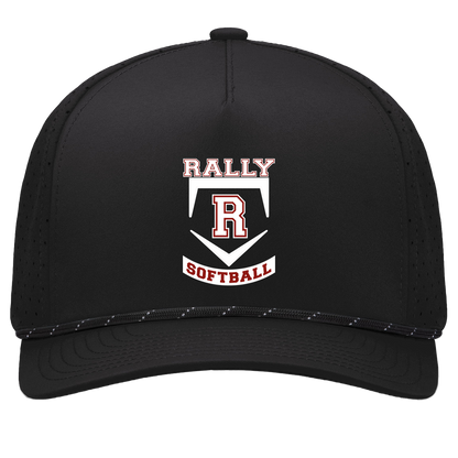 rally-softball-base-white-pacific-headwear-weekender-perforated-snapback-cap — Black/Black — Front — source sha256 4c59f392a30bd137d1ec08a3d9e4a4536cb56a97d5bb2a41094303a5d38be827 — Color position 1