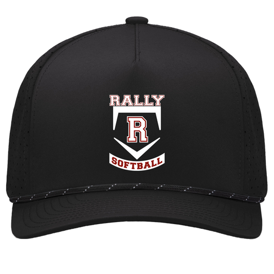 rally-softball-base-white-pacific-headwear-weekender-perforated-snapback-cap — Black/Black — Front — source sha256 4c59f392a30bd137d1ec08a3d9e4a4536cb56a97d5bb2a41094303a5d38be827 — Color position 1