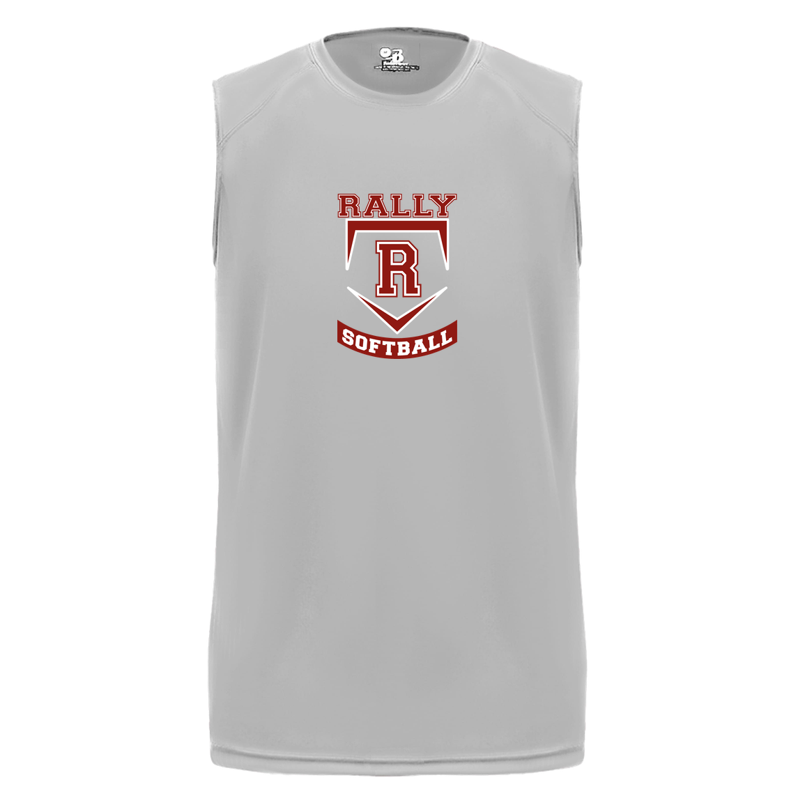 rally-softball-base-badger-b-core-sleeveless-performance-tee — Silver — Front — source sha256 4e08e4edab3e5b3a4e1fa30f1feaec675e3dd21851f1946fb7290687e9a16a9c — Color position 3