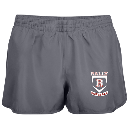 rally-softball-base-white-augusta-ladies-wayfarer-running-shorts — Graphite — Front — source sha256 985e876882f6c2ca3b19f68aaaeb24f18b9f321ec03de609f5f2010a8e51901e — Color position 2