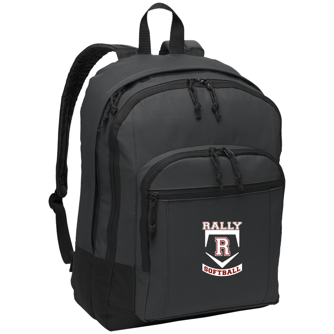 rally-softball-base-white-port-authority-basic-backpack — Dark Charcoal — Front — source sha256 996b206a52562f8098d760c45c2981b1f8954966e736c18d97005a598ed577f1 — Color position 2