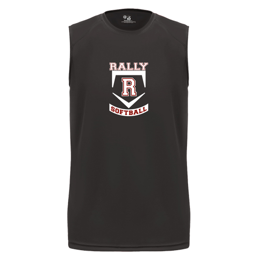 rally-softball-base-white-badger-b-core-sleeveless-performance-tee — Black — Front — source sha256 9d9940f2ad096e31a23a636255e1d729e8c4178b52d16333b44f81d52e89caf9 — Color position 1