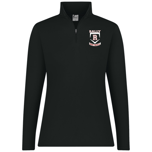 rally-softball-base-white-c2-womens-1-4-zip-pullover — Black — Front — source sha256 a9398e47b706229fa4e8383a7d9a36d70bc4f8e9fdfac9ef3f54e0572b883286 — Color position 1