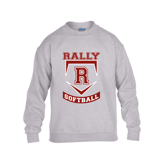 rally-softball-base-gildan-kids-heavy-blend-fleece-crew — Grey — Front — source sha256 ae3f021d541135bac3a888a6a389d39b1acf5bcf2afb97a800b9da30d0629020 — Color position 3