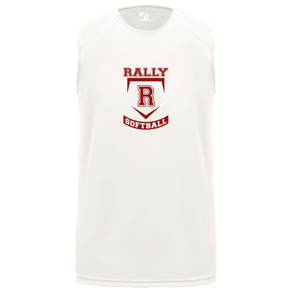 rally-softball-base-badger-b-core-sleeveless-performance-tee — White — Front — source sha256 c1e47805d2f70bfea760cd3f8d2a1ba63ba973aaa3e1ce6c53879568ef00ed69 — Color position 4