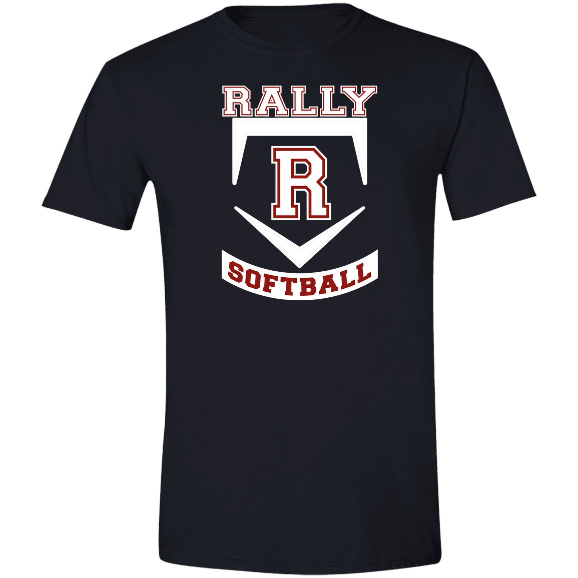 rally-softball-base-white-gildan-mens-softstyle-tee — Black — Front — source sha256 c47e6012ffeb6d480aaa49c711eb9c74bc95e71c54c773861e36411ee2120856 — Color position 2