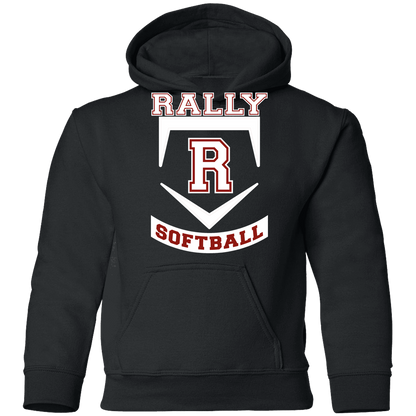 rally-softball-base-white-gildan-youth-pullover-hoodie — Black — Front — source sha256 c52b3c7cf8b65142b13b300042102cf1dc8494feaca34be8478b8012c0722eb9 — Color position 1