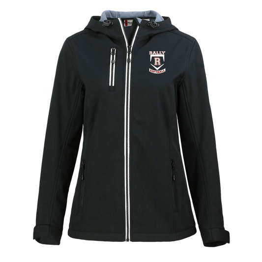 rally-softball-base-white-clique-womens-eco-stretch-softshell-jacket — Black — Front — source sha256 c54472f9d19da5e2167307e01af8ebf22deb394169fbad1eebedb814aba08cb9 — Color position 1