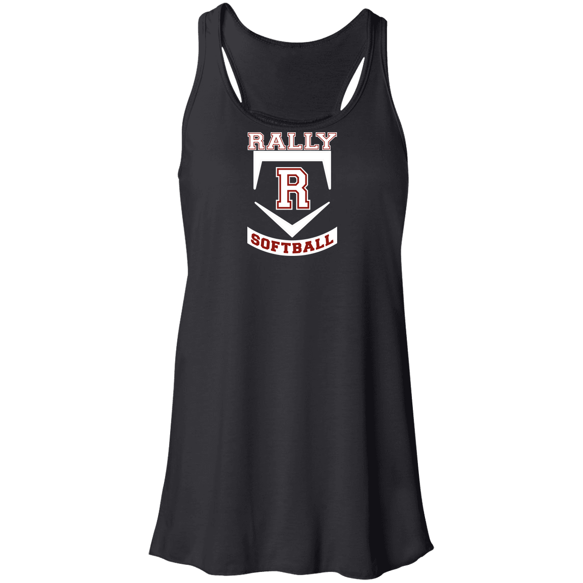 rally-softball-base-white-bella-canvas-flowy-racerback-tank — Black — Front — source sha256 d5ddee09518d6c9133f737b542c8c522905d446d448fc624152a3d5510e9d3bf — Color position 1