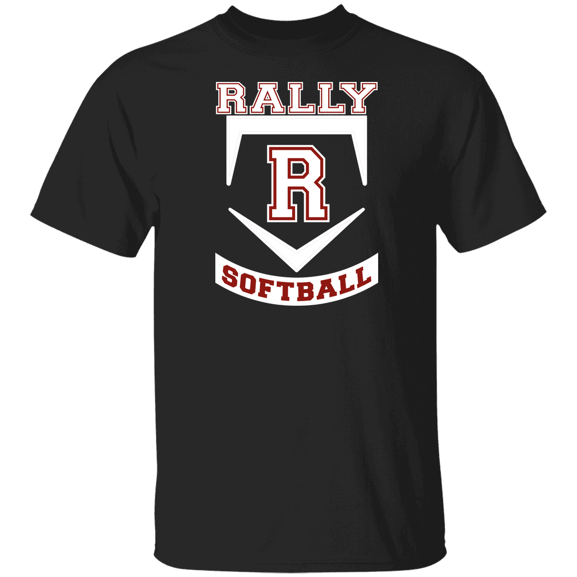 rally-softball-base-white-gildan-youth-5-3-oz-100-cotton-t-shirt — Black — Front — source sha256 fb84497ee97f2fbd9616ad7c8485a7dad40f3ff8f690448e20663c366d773da5 — Color position 1