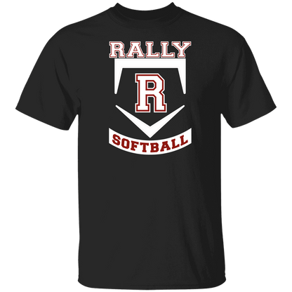 rally-softball-base-white-gildan-youth-5-3-oz-100-cotton-t-shirt — Black — Front — source sha256 fb84497ee97f2fbd9616ad7c8485a7dad40f3ff8f690448e20663c366d773da5 — Color position 1
