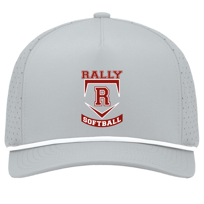 rally-softball-base-pacific-headwear-weekender-perforated-snapback-cap — Silver/White — Front — source sha256 fc6cb15a47e9b26a01aea51d5dade85a56e521fa350688862c116ed9504cbb9e — Color position 5