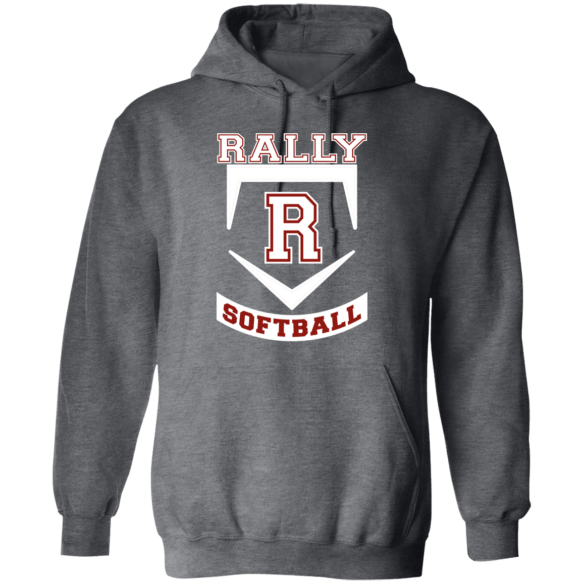 rally-softball-base-white-gildan-pullover-hoodie — Dark Heather — Front — source sha256 ffa1f660fb71f16c2732420bb10ab08856d5c26875644fbe05892fd5fc43bf2a — Color position 2