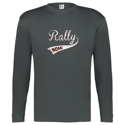 rally-softball-rally-original-white-c2-kids-performance-long-sleeve-tee — Graphite — Front — source sha256 0dfdf911927874fb958b79ed44afd18437f20257f9cc896fae97ea13fedd7115 — Color position 2