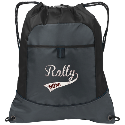 rally-softball-rally-original-white-port-authority-pocket-cinch-pack — Deep Smoke/Black — Front — source sha256 1570bc7a7deb17ee766878f7f659ecc076e8aeac4c7de95f2e6c9e585ec9a705 — Color position 1