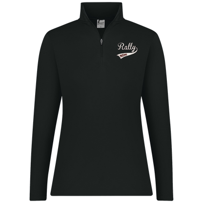 rally-softball-rally-original-white-c2-womens-1-4-zip-pullover — Black — Front — source sha256 15d9f5fa66b311513e25789c93502684e461b2c47107e937ba01da5441f1222a — Color position 1